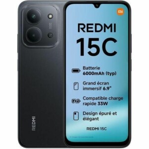 Redmi 15C – 6.9" - 128 Go – 4 Go RAM (jusqu’à 8 Go) – Helio G81 Ultra – 6000mAh-33W – 50MP – Black